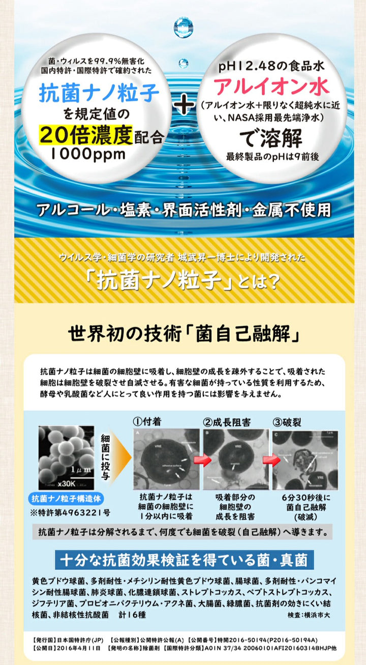 抗菌ナノウォーター happy protect（ハッピープロテクト）150ml